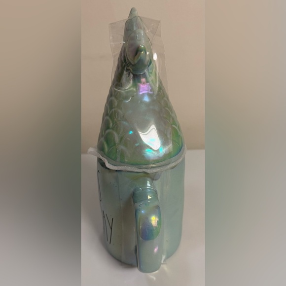 Rae Dunn Mermaid “Seas the day” mug and topper, new - Picture 3 of 6